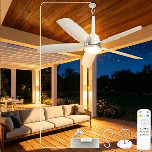 36Inch  Ceiling Fans with Lights,Gazebo Fan Light,LED Fan Light Hanging with Hook,Hook Type Fan,Remote Control,Portable Fan for Patios,Pergola,Adjustable Color Temp, 6 Speeds,