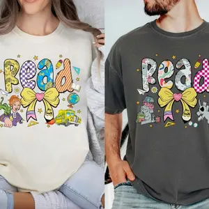 Junie B Jones Elephant Piggie Read Shirt, Kindergarten Teacher Tee, Reading Book Lovers, Back To School Shirt, Teacher Matching Tee 02 D