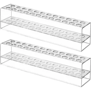 2 count Pen Display Stand Clear Pen Display 24-Slots  Penci Holder Clear Pens Holder for  Office Desk School Supplies Craft Shows