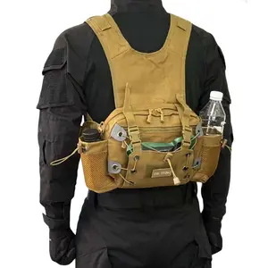 Tactical Backpack Three-In-One Waist Bag Crossbody Shoulder Bag Outdoor Hiking Cycling Backpack Multi-Functional Large Capacity Lightweight Chest Pack Durable Molle Bag