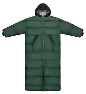 Army Green and Black Long Sleeve Sleeping Bag Jacket L-XXL