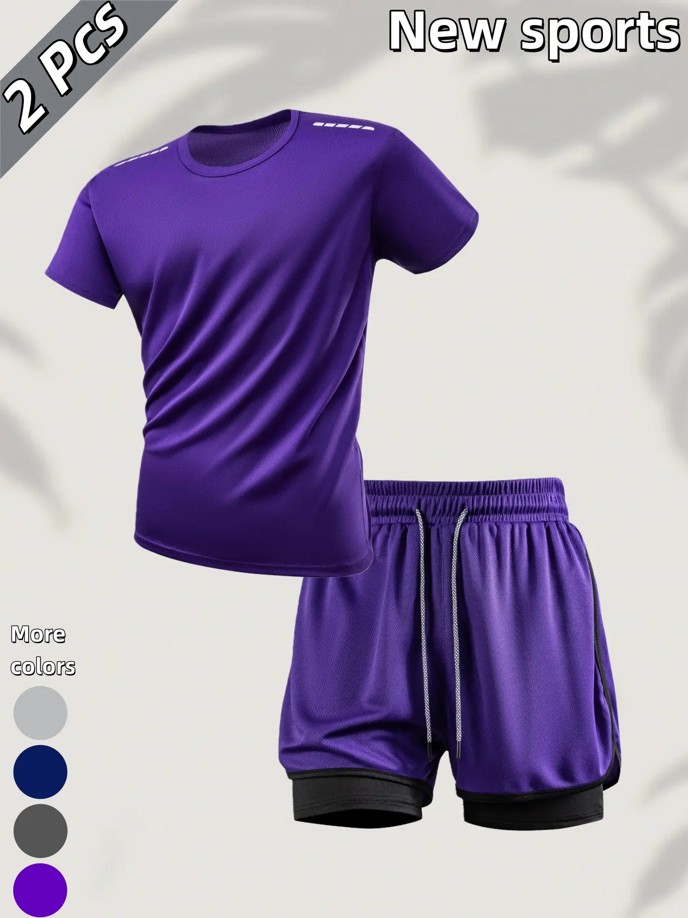 Men's 2 Piece Sportswear Set, Quick-Dry Breathable Mesh Fabric, Running Fitness Basketball Hiking Outdoor Wear, Summer Lightweight