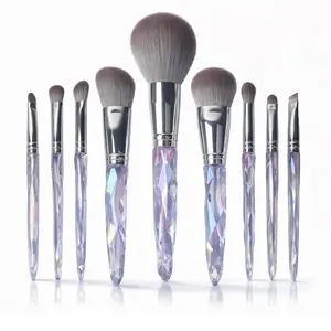9pcs Facial Makeup Brush Set, Foundation & Powder Brushes, Eyeshadow Applicator, Travel-Friendly, Multifunctional Cosmetic Tools