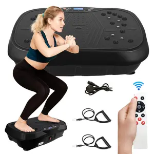 Vibration Plate, Exercise Machine Vibration Plate for Lymphatic Drainage, Vibration Plate 330lbs Capacity 120 Level with Loop Belt Home Exercise Equipment
