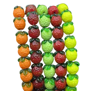 Luili 12x14 mm Handmade 3D Miniature Strawberry Beads Multiple Colors Realistic Playful Design for DIY Bracelets Necklaces Essential Craft Materials Ideal Gift for Graduation Holidays