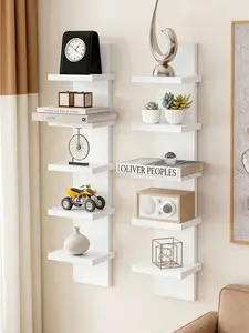 5-Tier Wall-Mounted Storage Shelf | Multi-Scene Floating Shelves for Home Organization | Black/White Available