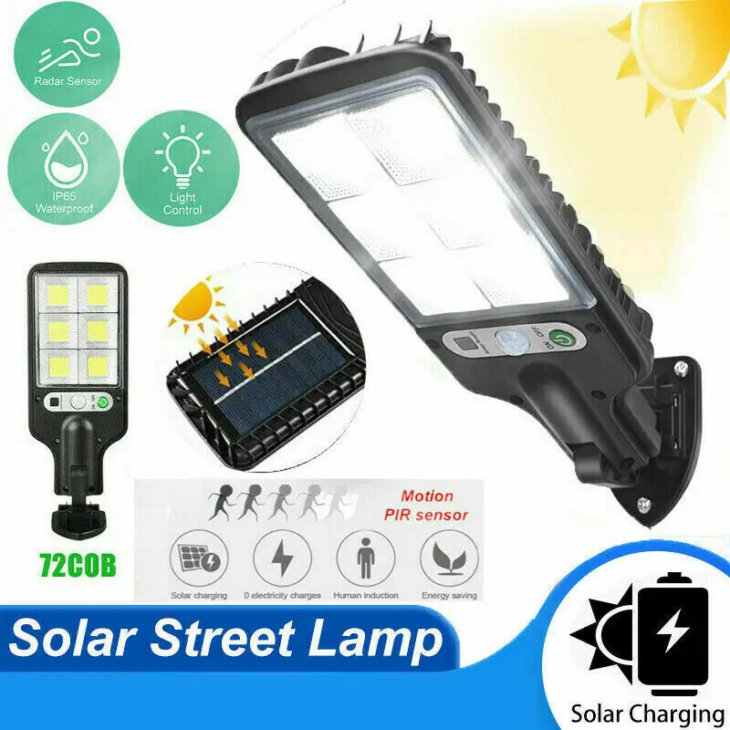 600W LED Solar Wall Light Motion Sensor Outdoor Garden Security Street Yard Lamp