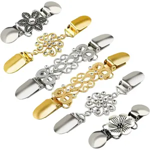 6 count Retro Sweater Clips for Cardigans,  Cinch Clip for Dresses, Variety of Styles Dress Clip  of Shirts Cinches Shawl Clips for Different Women Clothing, 3 Sizes