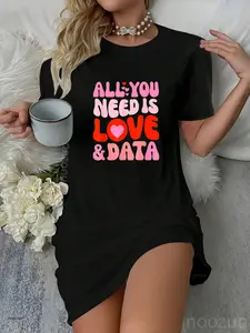 Retro All You Need is Love and Data Teacher Valentine's Day Dress