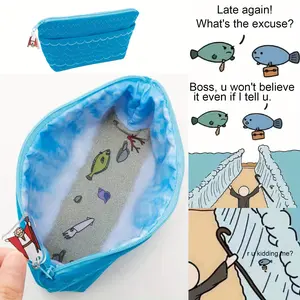 Yooma 1pc Moses' Miraculous Red Sea Parting Pencil Case/Makeup Bag - Infuse Faithful Style With Smart Storage, Ideal For Office, School, And Beyond