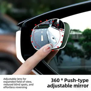 Car Blind Spot Rearview Mirror Small Round Auxiliary Tool, Reflective Mirror 360 Degree Wide Angle Ultra Clear Interior