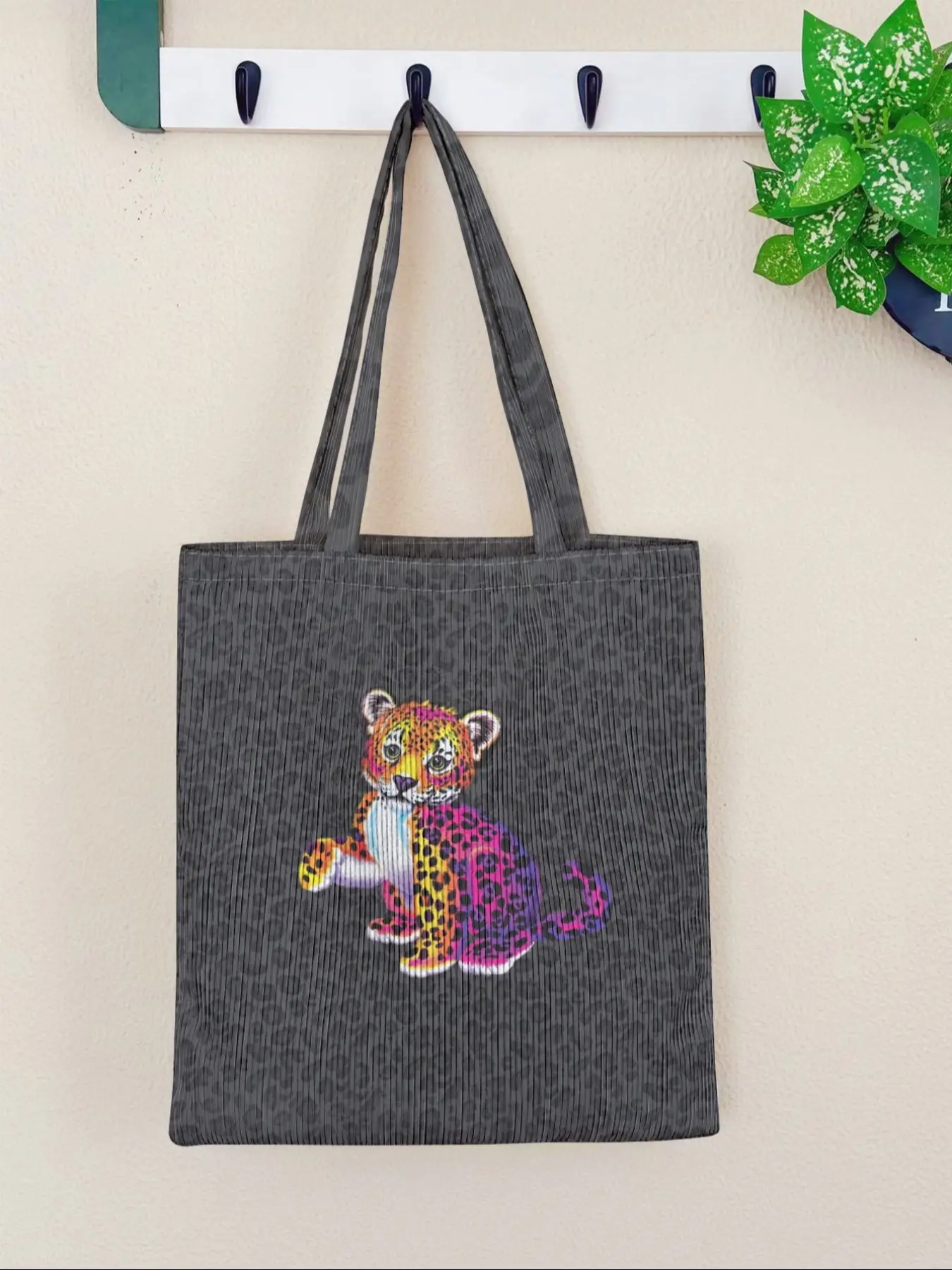 Cheetah Pattern Handbag, Large Capacity Shoulder Bag, Casual Simple Daily Use, Suitable for Men and Women, All Seasons
