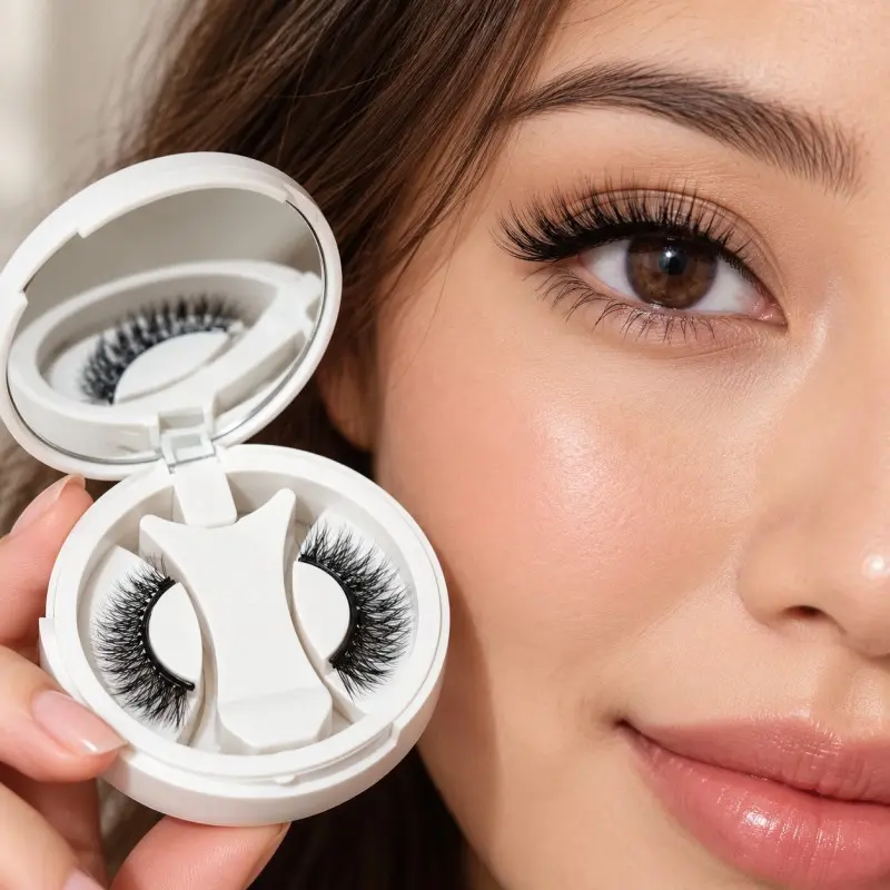Women's Reusable Magnetic Eyelashes Set with Applicator - Glue-Free, Natural Look, Lightweight, Easy-to-Apply for Beginners - Everyday Makeup, Special Occasions Beauty Eye Accessories