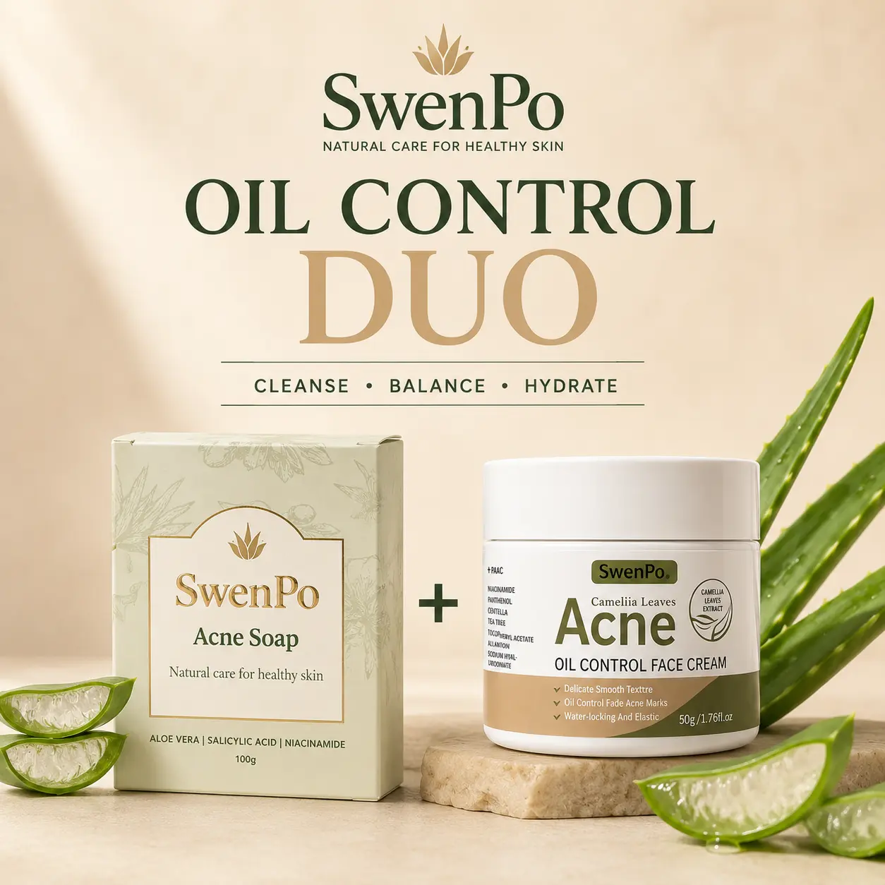 SwenPo Oil Control Duo | Daily Cleanse & Hydrate Set