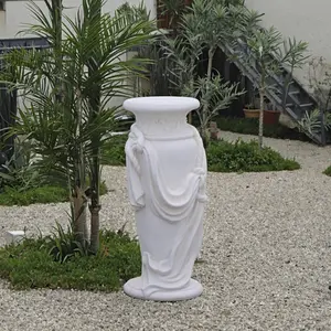 Retro style roman columns garden decor for the Base ofPlanters & Pots Outdoor Lighting with Foam Packing safe Deliver, Survives Winter, easy move.