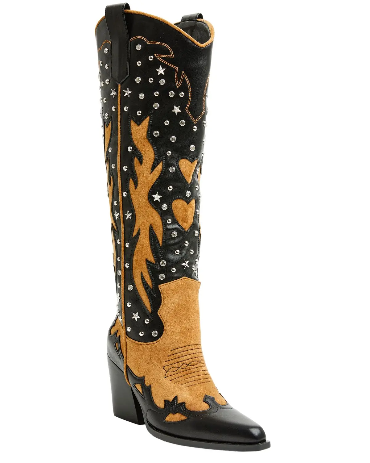 Azalea Wang Women's Women'S Kalpana Tall Western Boot Snip Toe - Kalpana-Blackmulti