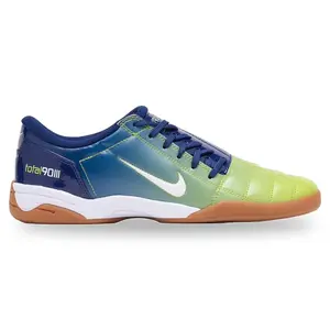 NIKE Total 90 III SP Sprite Low Top Male Football Sneaker (IH2230-400) - Blue,Yellow,Green,Gum - Laces,100% Authenticity Guaranteed,Durable Materials - Indoor Soccer,Futsal Training Closed-Toe Athletic Footwear