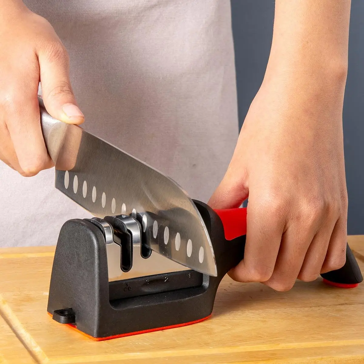 Knife Sharpener, Household Handheld Manual Knife Sharpener, Quick Knife Sharpening Stone for Home Kitchen, Summer for Gift
