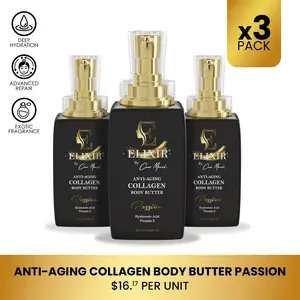 3 Bottles of Elixir by Cocó March Passion Body Butter Cream, Moisturizing Body Lotion for All Skin Types - 8.5 fl oz (250ml) Hydrating Skin Care 3 Bottles of Elixir by Cocó March Passion Body Butter Cream, Moisturizing Body Lotion for All Skin Types - 8.5 fl oz (250ml) Hydrating Skin Care