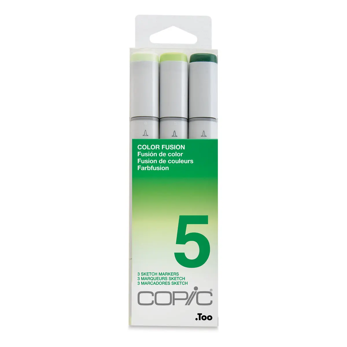 Copic - Sketch Marker Color Fusion - Set 5 Greens, 3 pk
