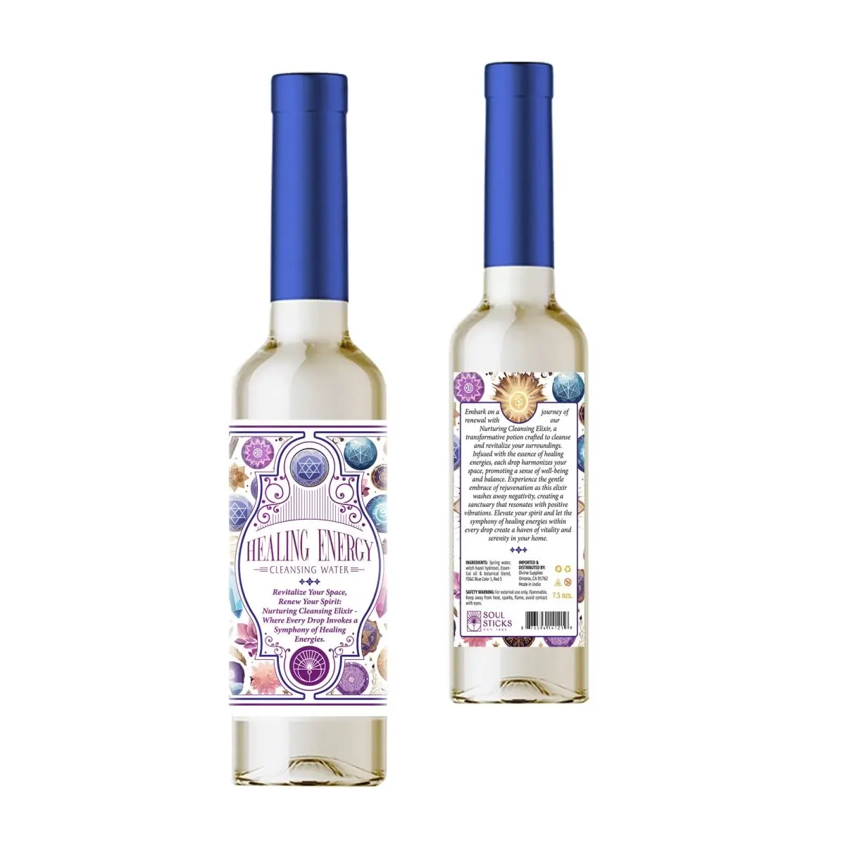 Healing Energy Spiritual Cleansing Water, dress candles, dress crystals