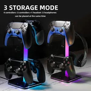 Game Controller Stand with RGB Lighting Effect, Ps5/xbox/switch Controllers Display Rack, Ideal Gift for Husband, Kids, Boyfriend