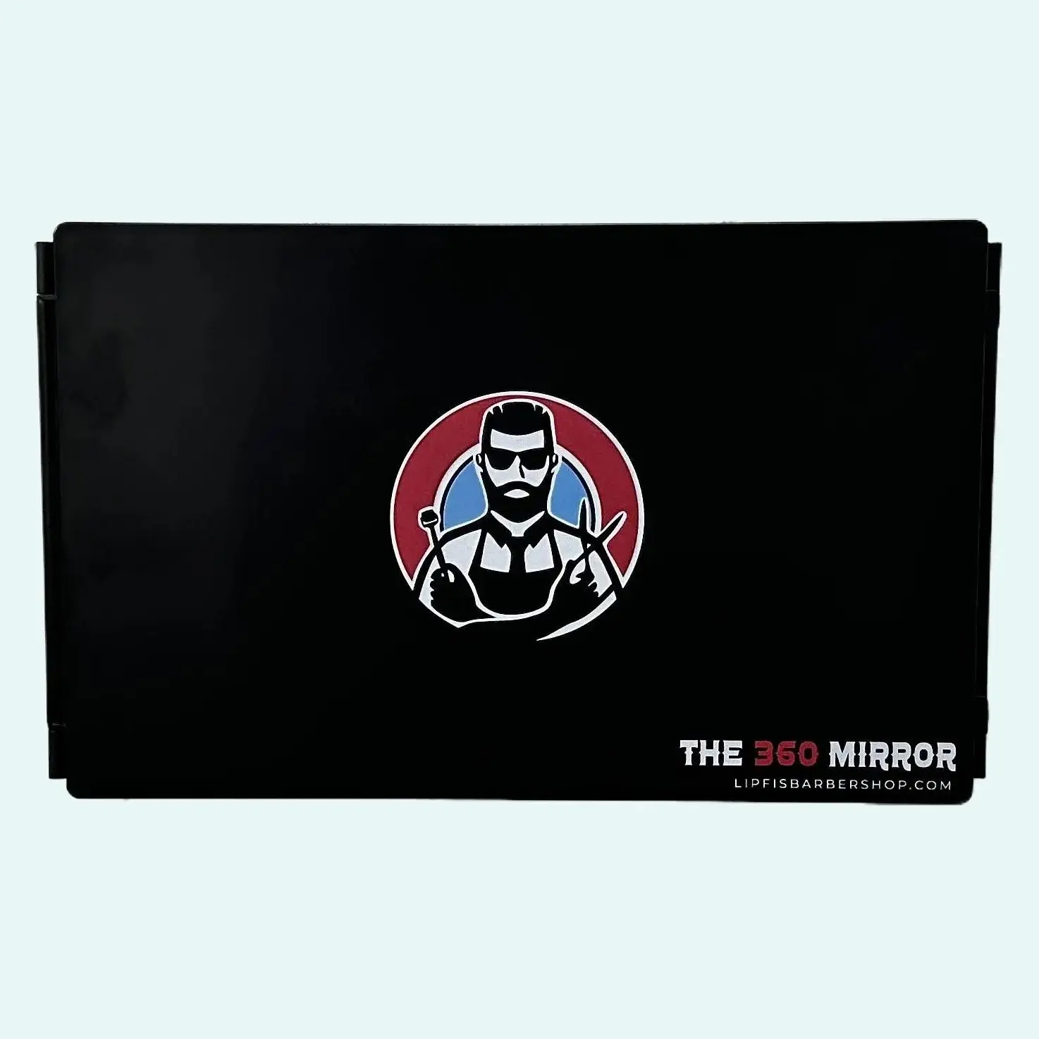 The 360 Mirror - 360 Degree View Mirror by LIPFISBARBERSHOP - Black with Logo Design