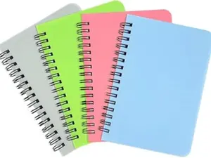 Spiral Notebook 4 Pack Small Pocket Notebook 4.1''x5.9'' A6 Mini Journal Plastic Hardcover Ruled Notebook 4 Color 480 Pages for School Work and Aesthetic Gift Office Supplies for Teen Girls,Boys