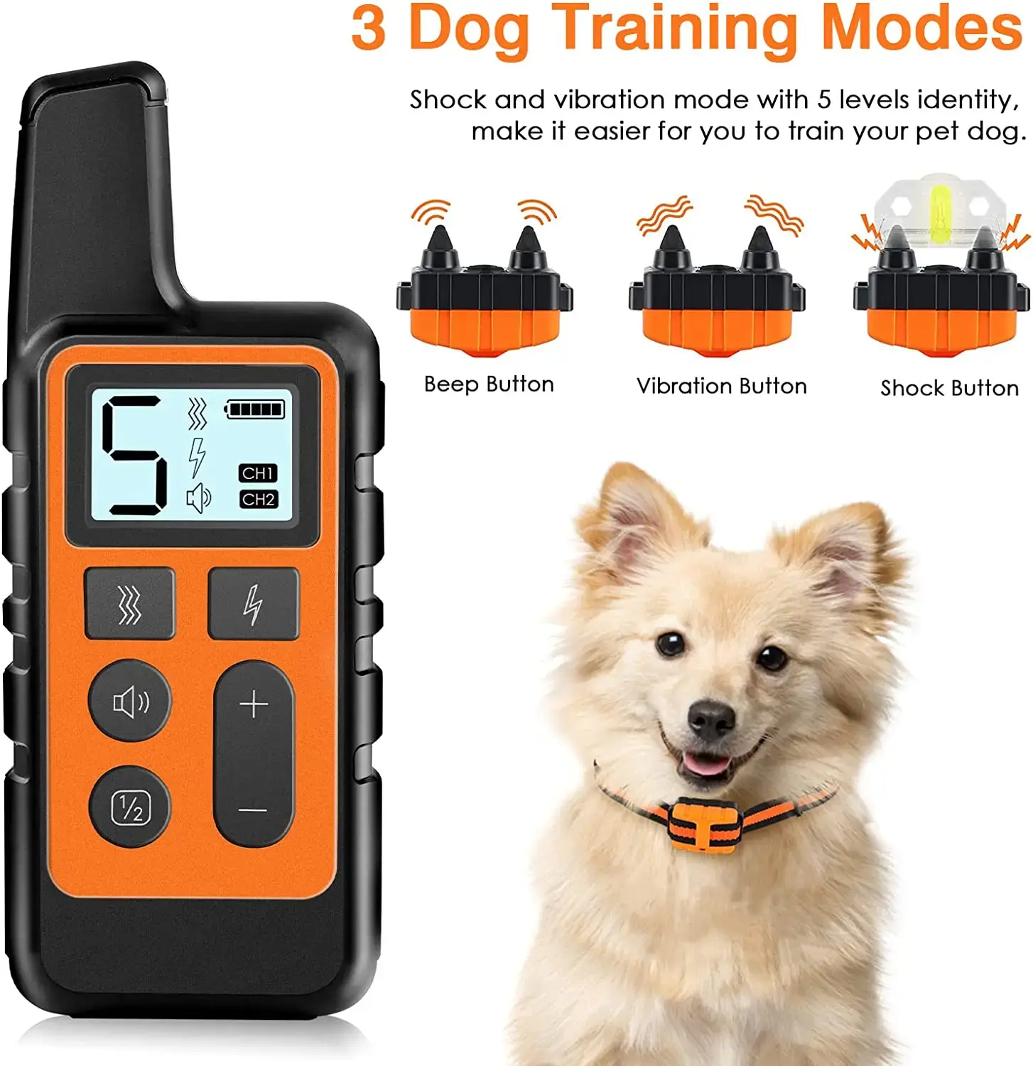 Rechargeable Waterproof Dog Training Collar Set