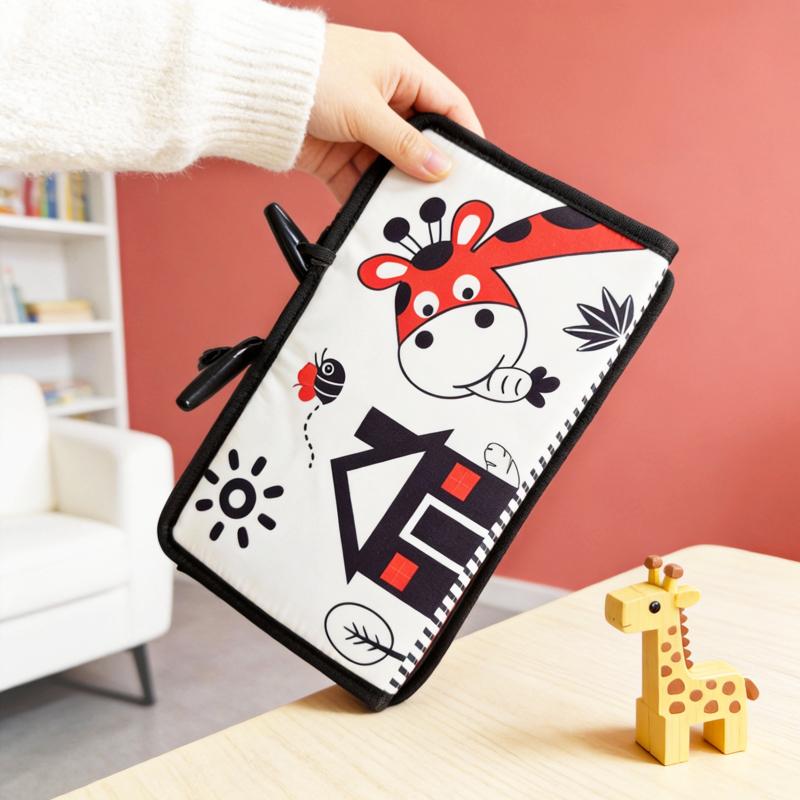 HOTMIR Black and White Newborn Mirror Toys Baby Tummy Time for Babies Development Crawl High Contrast Activity Sensory Toy