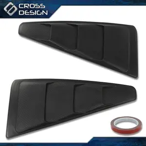 CROSSDESIGN Fit For 05-14 Ford Mustang 1/4 Quarter Side Window Louvers Carbon Fiber Style