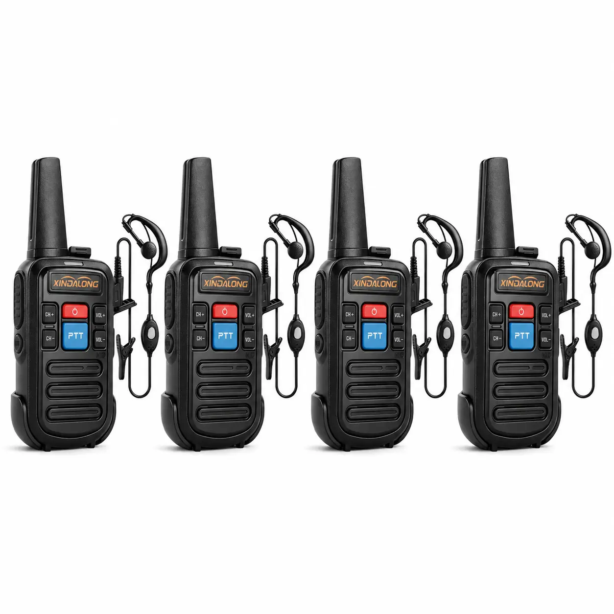 XINDALONG XDL-C50 Compact Rechargeable Walkie Talkie Audio Device (4-Pack) - Ultra-Thin, Ultra-Light, USB Charging, 16 FRS Channels, Headset Cable Included, Children's Gift, Outdoor Gadgets (Comes in Box)