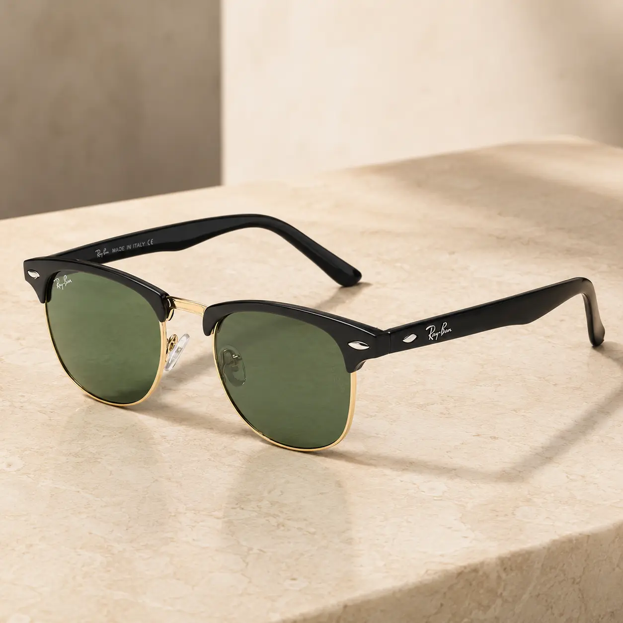 Vintage Style Browline Sunglasses with Green or Dark Tinted Lenses