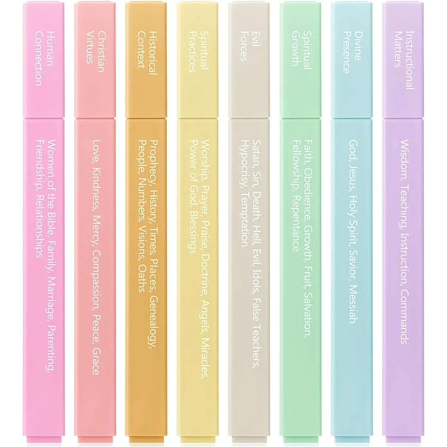 8-Pack Soft Pastel Aesthetic Highlighters, Chisel Tip for Broad & Fine Strokes, Quick-Drying Ink, Color-Coded System, Comfortable Grip, No Bleed Through for Journaling & Note-Taking, Office Stationery Writing Tool (Pack of 8)