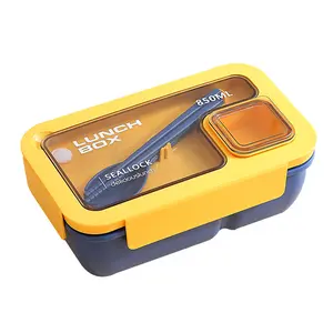 Rectangular compartmented lunch box suitable for microwave oven use. Specialized tableware for student and adult lunch boxes. Daily-use Japanese-style lunch box for office workers.