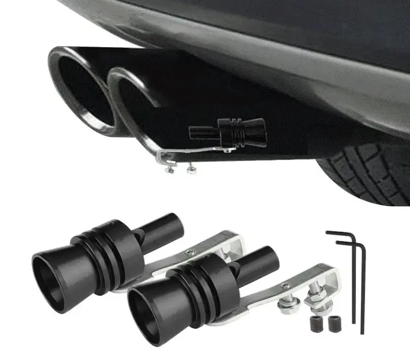 2PCS XL Turbo Whistle for Exhaust -Aluminum Alloy Universal Fit - Creates DeepTurbo Roar Sound for Cars/Trucks  Easy Install No Tools Needed