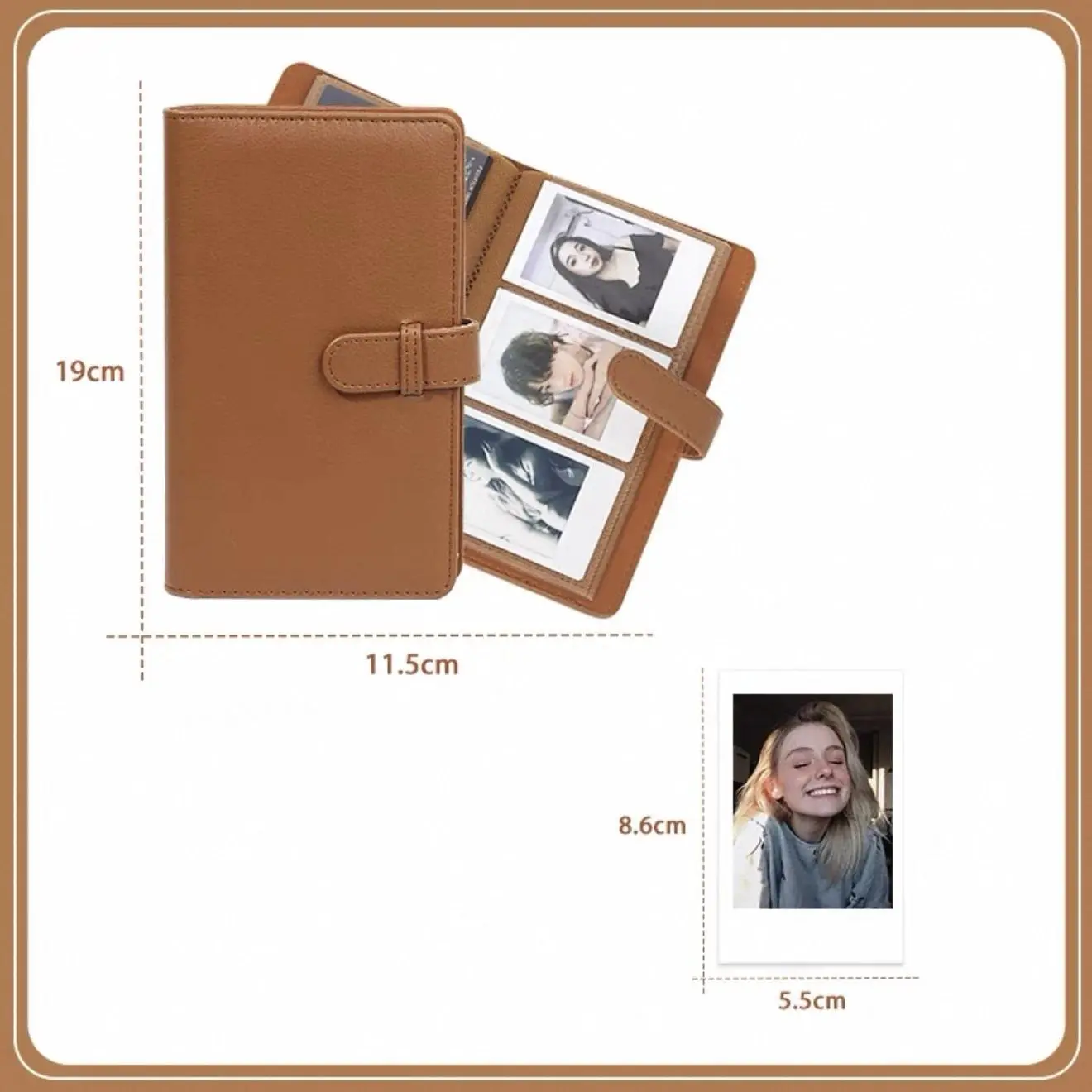 Premium Solid Photo Album 3 Inch Photo Book Durable & Stylish Card Album for Polaroids, Small Cards & Scrapbook for Memories