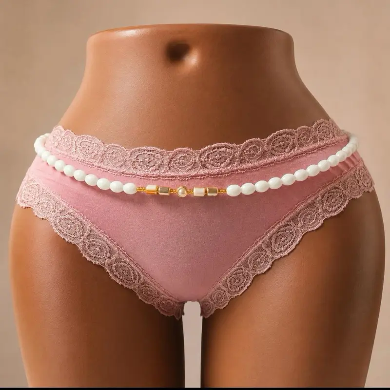 Belle beauty collection waist beads, women's waist and abdomen chain,  glow in dark,  50 inches, tie on, handmade with love for daily use.