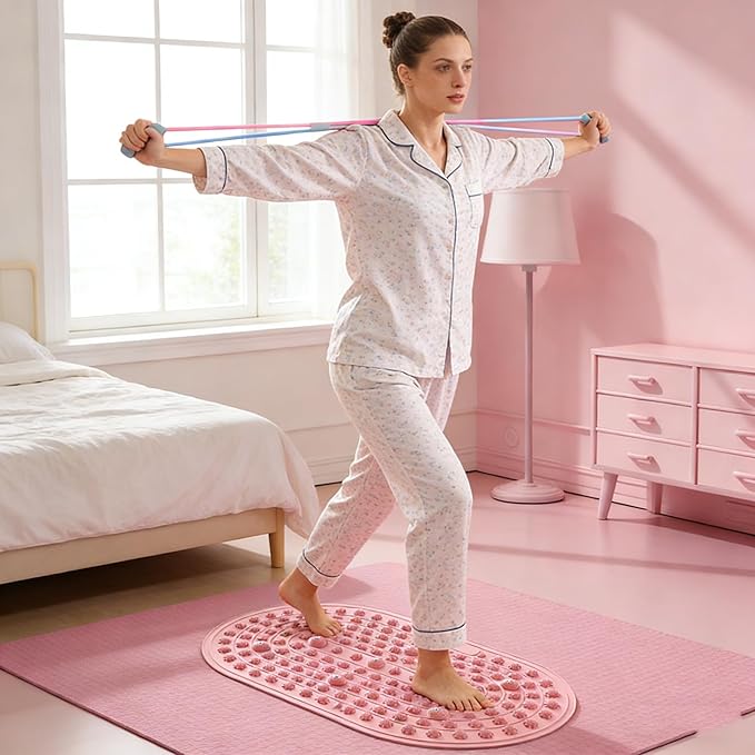 Ergonomic Silicone Foot Pressure Relief Pad with Magnetic Disc,Portable Foot Massage Mat for Home Fitness, Yoga & Daily Comfort