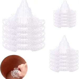 Plant Pot Hole Mesh Pad, Plastic Cone Bottom Drainage Grid Mat, Breathable Water Filter Pad for Bonsai Gardening, Prevent Root Rot & Soil Leakage, Planter Bottom Drainage Net
