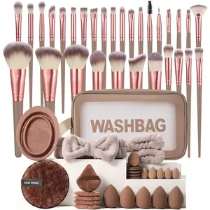 Makeup Brush Set Combination Tool Powder Brush Blush Foundation Sponge Beauty Egg All-In-One Makeup Tools Kit Suitable for Face Daily Use,Gifts For Women
