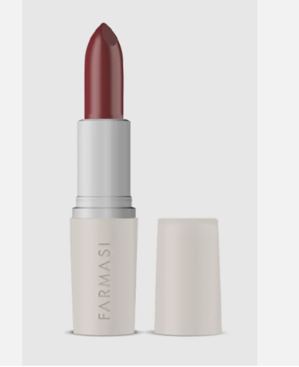 FARMASI Creamy Lipstick, Hot Cherry - Hydrating, Long-Lasting Vegan Lip Makeup, Cruelty-Free & Gluten-Free, For All Skin Types, 0.14 oz, Durable, Cosmetic, Color, Animal By Product Free