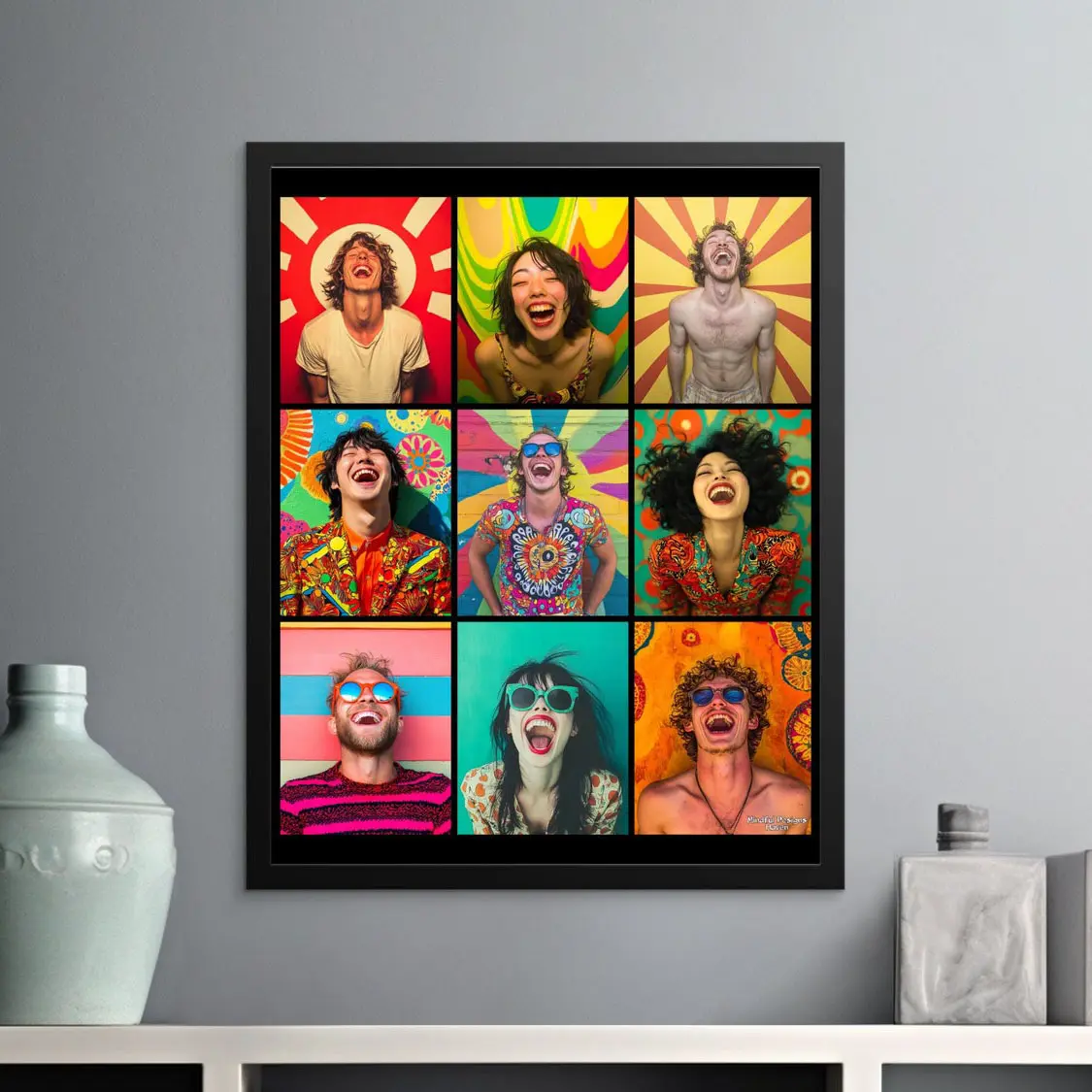 (Poster) Laughter Is the Best Therapy, Posters, Canvas Wall Art, Hardcover Journal, Glass Drinking Can, Stickers, Magnet, Scented Candle