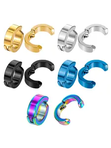 5 pairs of simple and stylish 304 stainless steel ear clip sets, fashionable jewelry sets, suitable for both men and women, suitable for daily or party use, can be given as gifts to friends