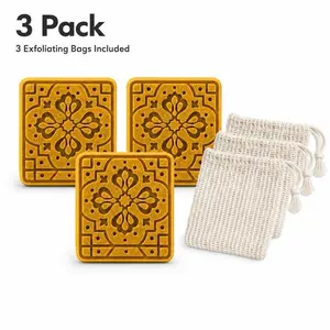 3-Pack Golden Glow Honey & Turmeric Soap Bar, Shea-Infused Body Care Soap for Moisturizing, Hydrating, and Brightening Skin Scent Spice