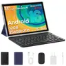 JUNINKE 11-in Tablet Pad - 2-in-1 Laptop with LCD Touchscreen, Keyboard Case (Blue), Typing Mode, 32GB-256GB Expandable Storage, Android 16, 8000mAh Built-in Batteries, 5MP Camera, USB Port, 1280x800 Display, for Daily Tasks, Elderly Users