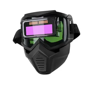 Automatic dimming full face welder anti-strong light anti-baking face electric welding protective mask dimming face head protection glasses