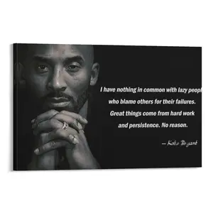 Basketball Superstar KobeInspirational Wall Decor Mamba Mentality Quotes Canvas Art Poster And Wall Art Picture Print Modern Family Bedroom Decor Posters Gifts Landscape