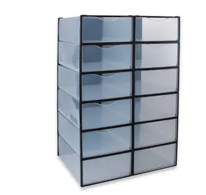 12 Pack Shoe Boxes, Clear Acrylic Stackable Plastic Sneaker Box Container