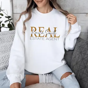 Custom Realtor Estate Agent Sweatshirt Cotton Casual Clothing Comfort Printed Womenswear Hoodie Long Sleeves Sleeve Spring